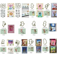 cartoon mix cute animals boys girls merry christmas cat metal cutting dies match clear silicone stamps scrapbook cards craft