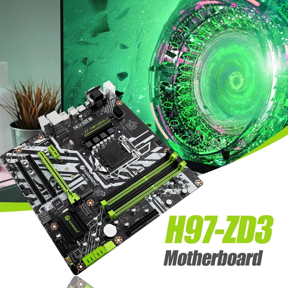 

HUANANZHI H97-ZD3 Motherboard 4xDDR3 Memory M.2 NVME /NGFF Interface Support Intel 1150 Processors Desktop PC Motherboard