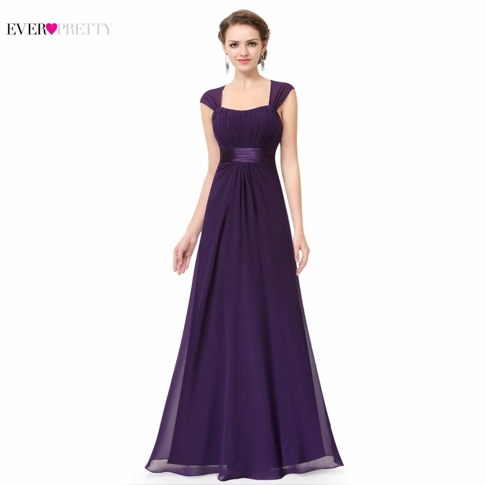 Розовые платья подружки невесты Ever Pretty 08834 длинные шифоновые 4 цвета Дешевые Свадебные платья подружки невесты свадебный подарок