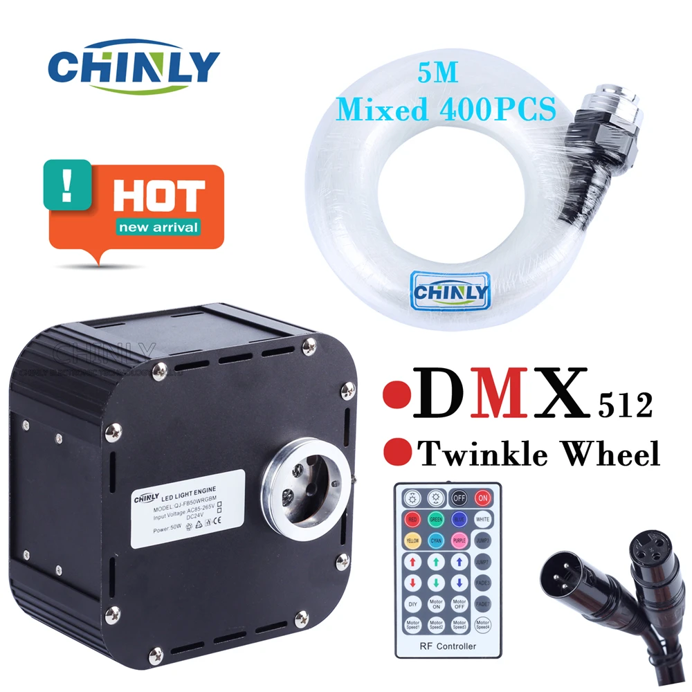 Twinkle 50 Вт RGBW светодиодные волоконно оптические огни DMX 512 Поддерживаемые