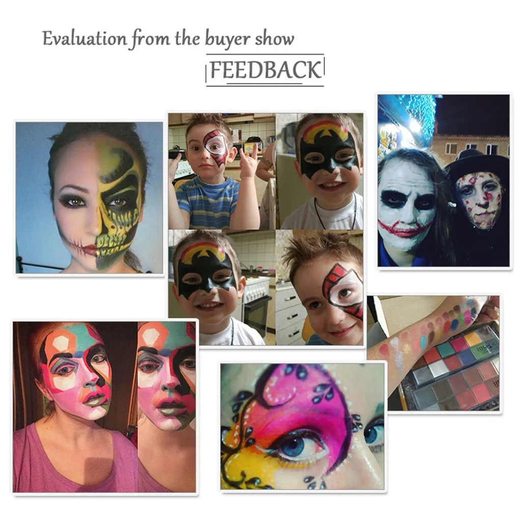 12 цветов краска для лица тела масляная набор макияжа Хэллоуина вечерние НКИ