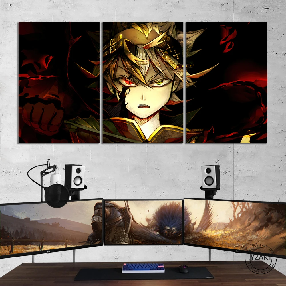 

HD Printed Anime Poster Black Asta Black Clover Wall Painting Canvas Wall Art for Home Decor Gift