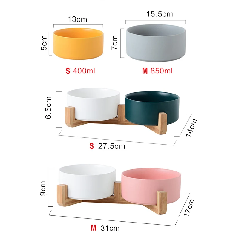 

Ceramic Double Cat Bowl Dog Bowl Pet Feeding Water Bowl Cat Puppy Feeder Product Supplies Pet Food And Water Bowls For Dogs