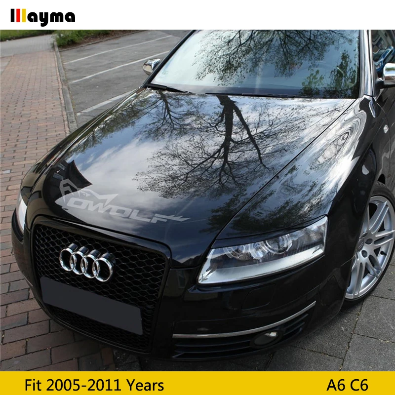 Наклейка на переднюю фару из углеродного волокна для Audi A6 C6 2005 2006 2007 2008 2009 2010