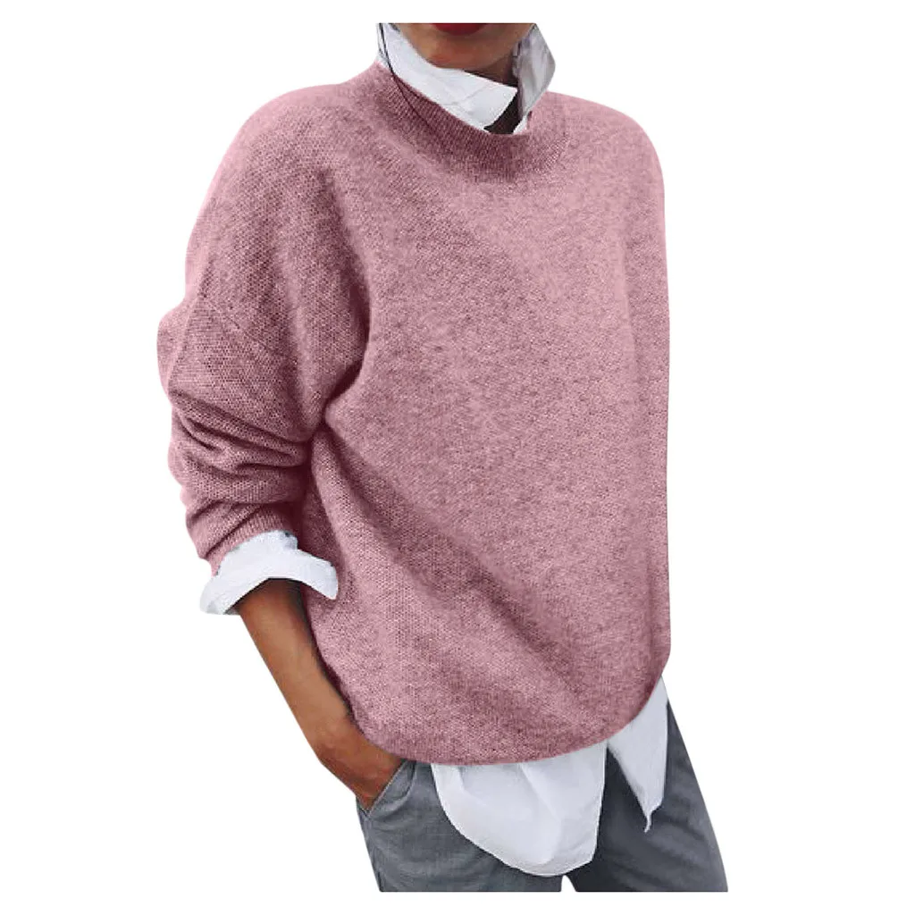 

Color Top Long Blouse Sweater Sleeve Women's Holiday Solid Fashion Winter Women's Blouse Casual Shirt