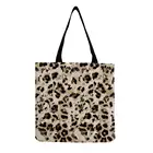 Модные Универсальные Сумки с леопардовым принтом, вместительная Складная Льняная сумка-тоут, новые трендовые сумки с индивидуальным рисунком для женщин, 2020