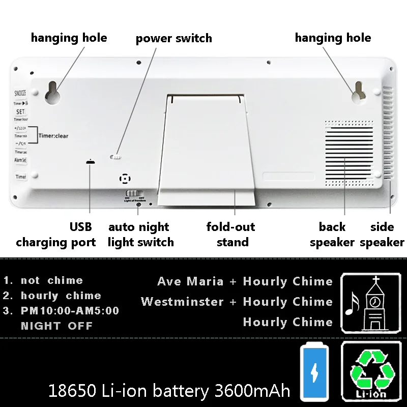 Современные настенные часы цифровой Многофункциональный Будильник таймер