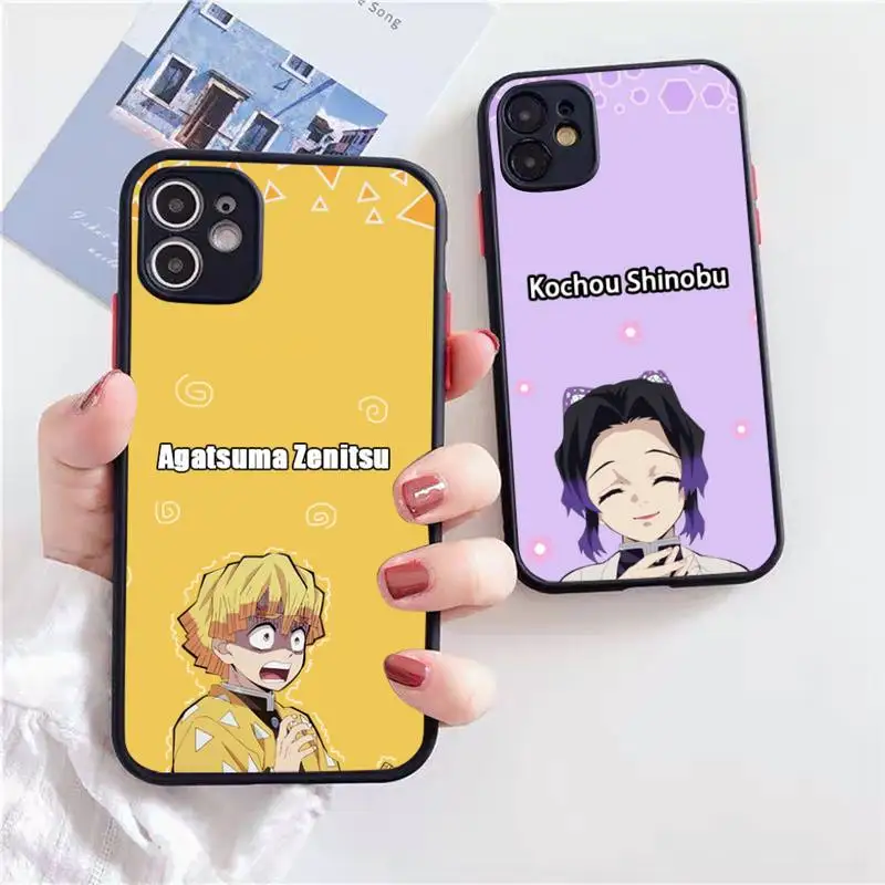

Demon Slayer Phone Case Matte Transparent for iPhone 7 8 11 12 s mini pro X XS XR MAX Plus Clear mobile bag Case for iphone 11