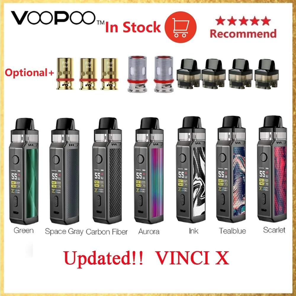 Комплект VOOPOO VINCI X 70W Pod, система с двумя катушками, 0,96 дюймовый экран, питание от одной батареи 18650, комплект Vape vs Vinci Mod Kit