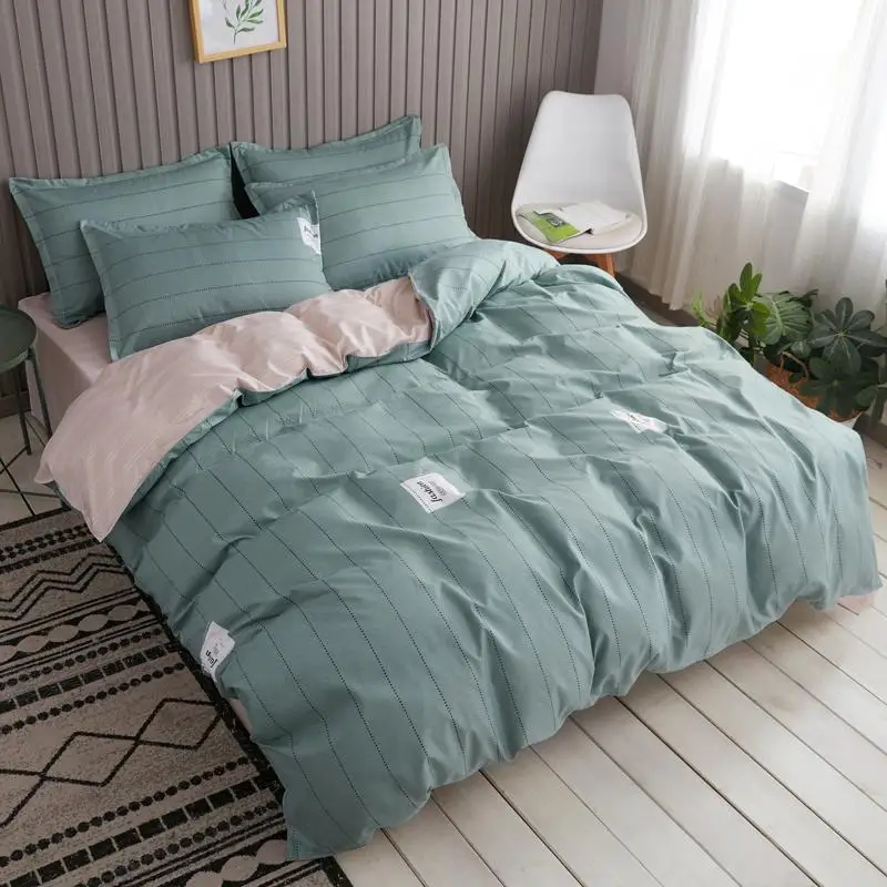 Комплект постельного белья 55 дюймов синий зеленый комплект с пододеяльником и