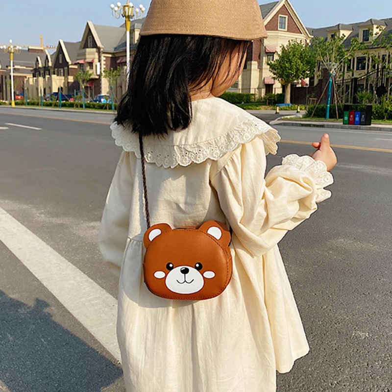 

1pc Girls PU Crossbody Bag Adorable Cartoon Animal Styled Shoulder Bag for Shopping d88