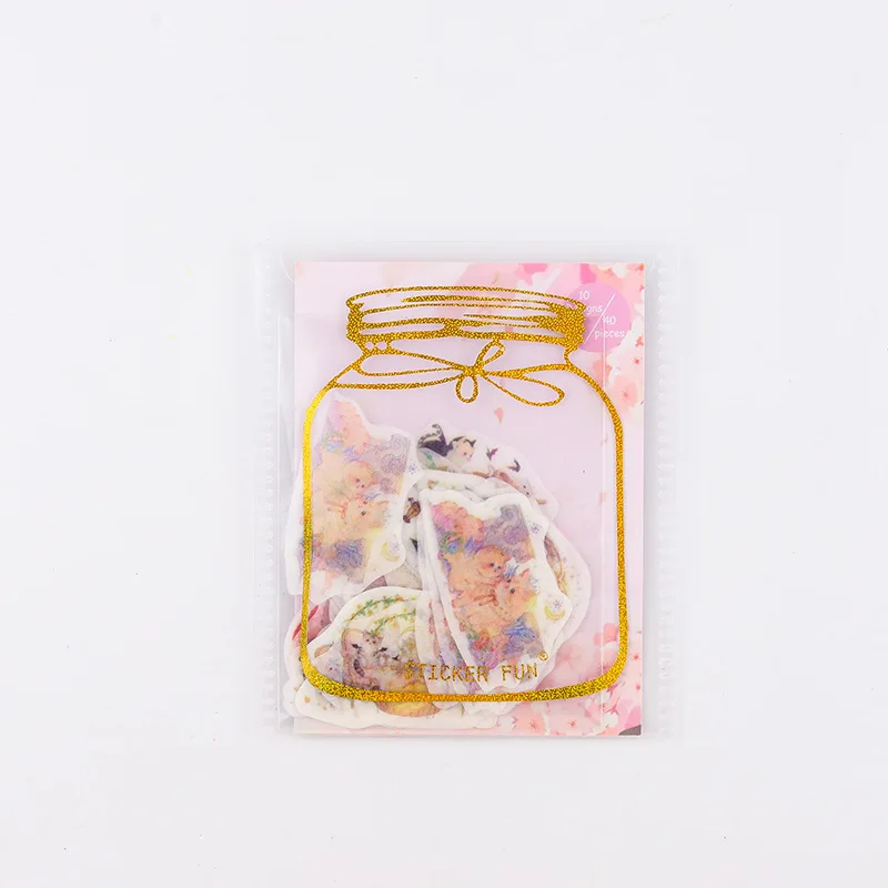 

20 set/lot Kawaii Stationery Stickers Cute hot stamping silver Diary Decorative Mobile Stickers Scrapbooking DIY Craft Stickers