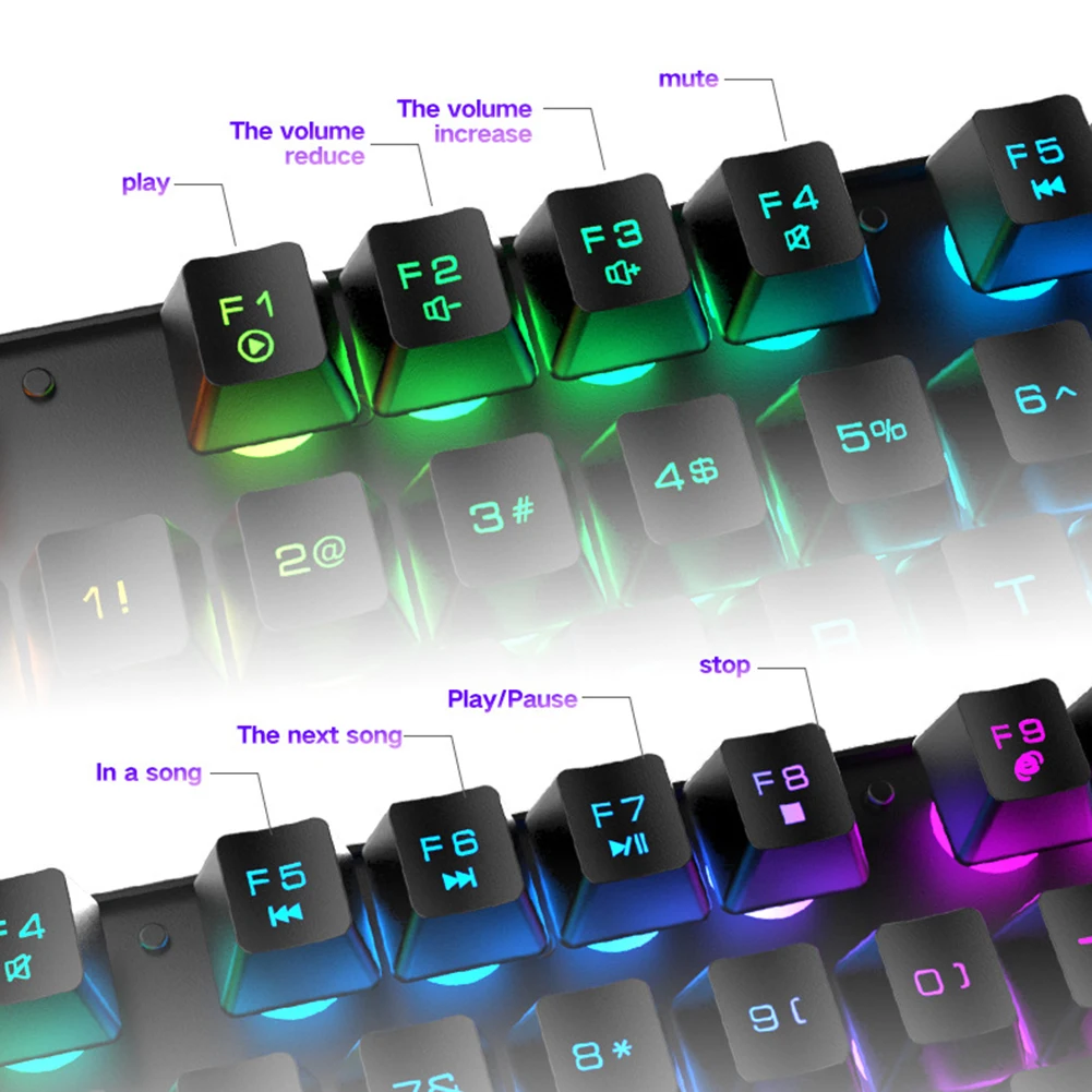 Красочный светодиодный подсветкой T3 Беспроводной PC Радуга Gaming Keyboard Мышь