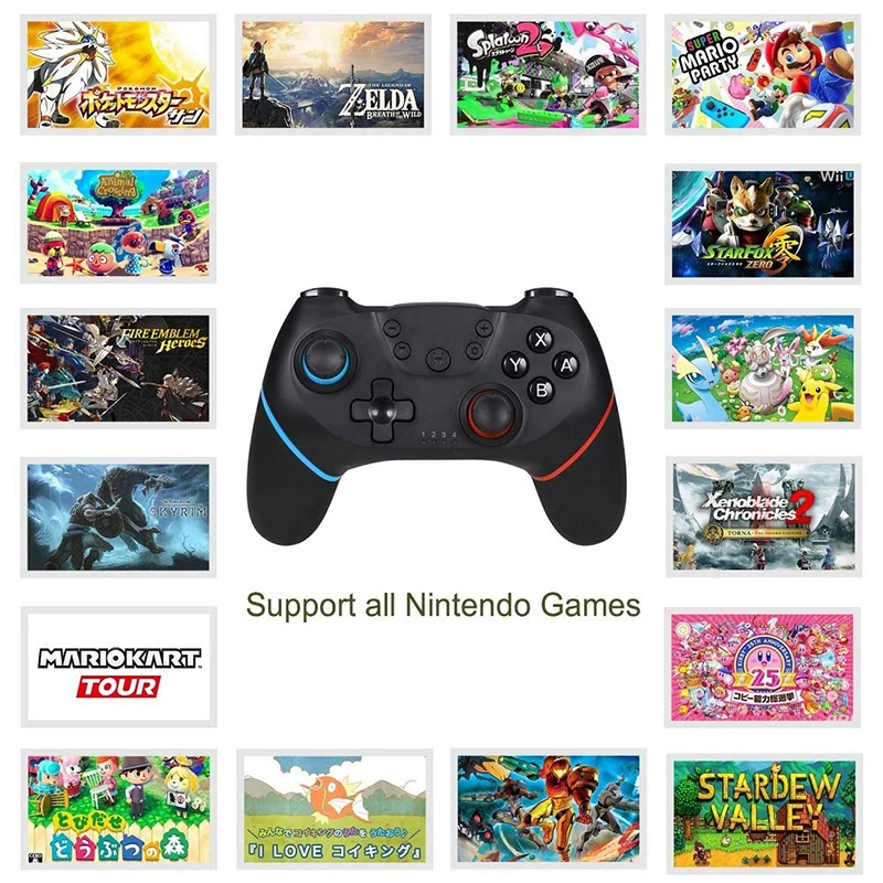 Беспроводной контроллер для Nintendo Switch 6-осевой джойстик с двумя двигателями и