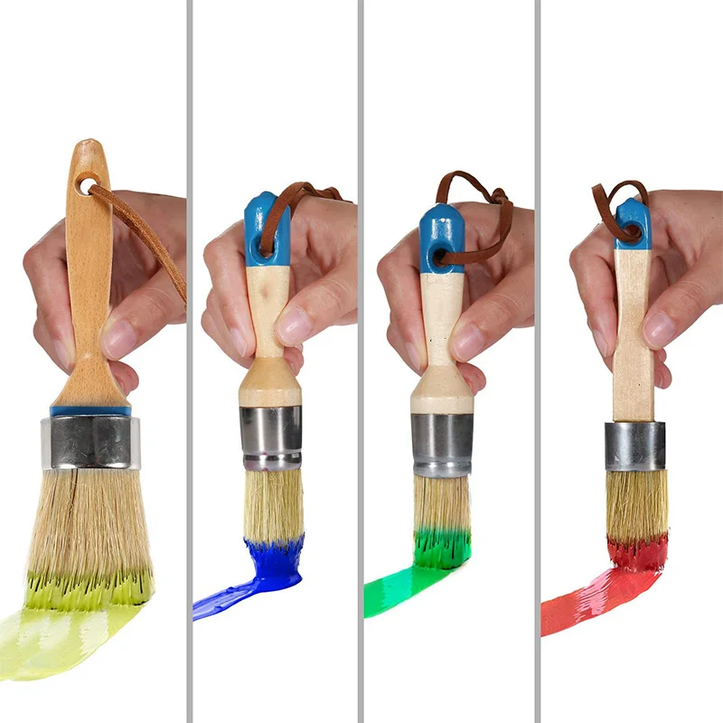 

Chalk and Wax Pure Bristle Brushes - Hand Made Multi-Use Brushes - Complete Set (4 Brushes)