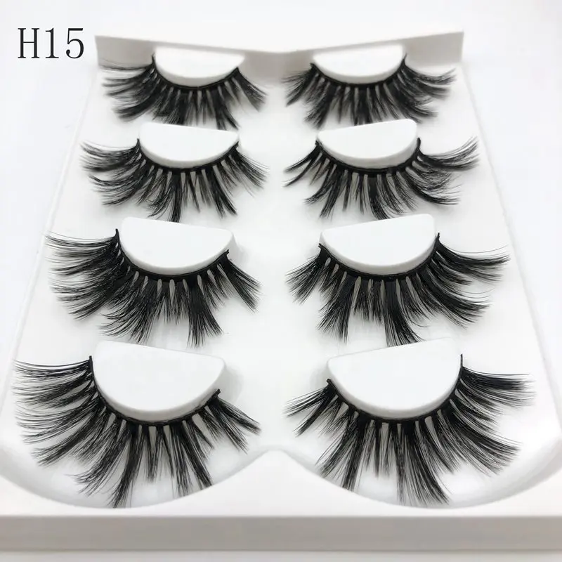 Buzzme 4 пары натуральные накладные ресницы длинный макияж 3D Искусственные норковые