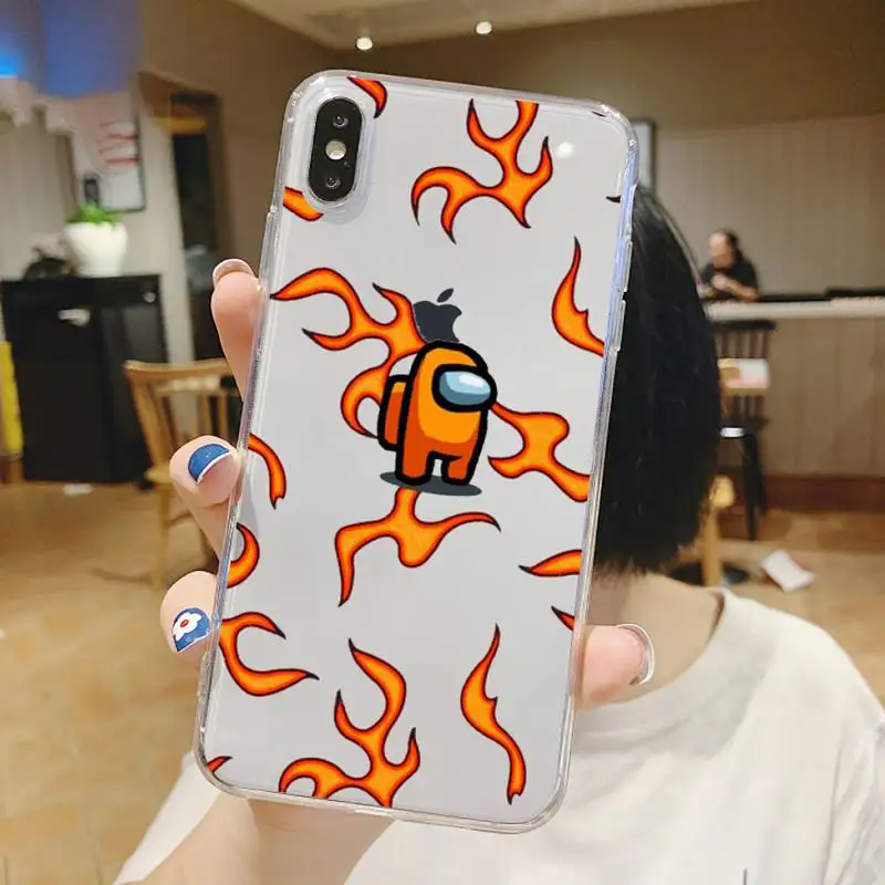

cute cartoon game among us Phone Case Transparent soft For iphone 5 5s 5c se 6 6s 7 8 11 12 plus mini x xs xr pro max