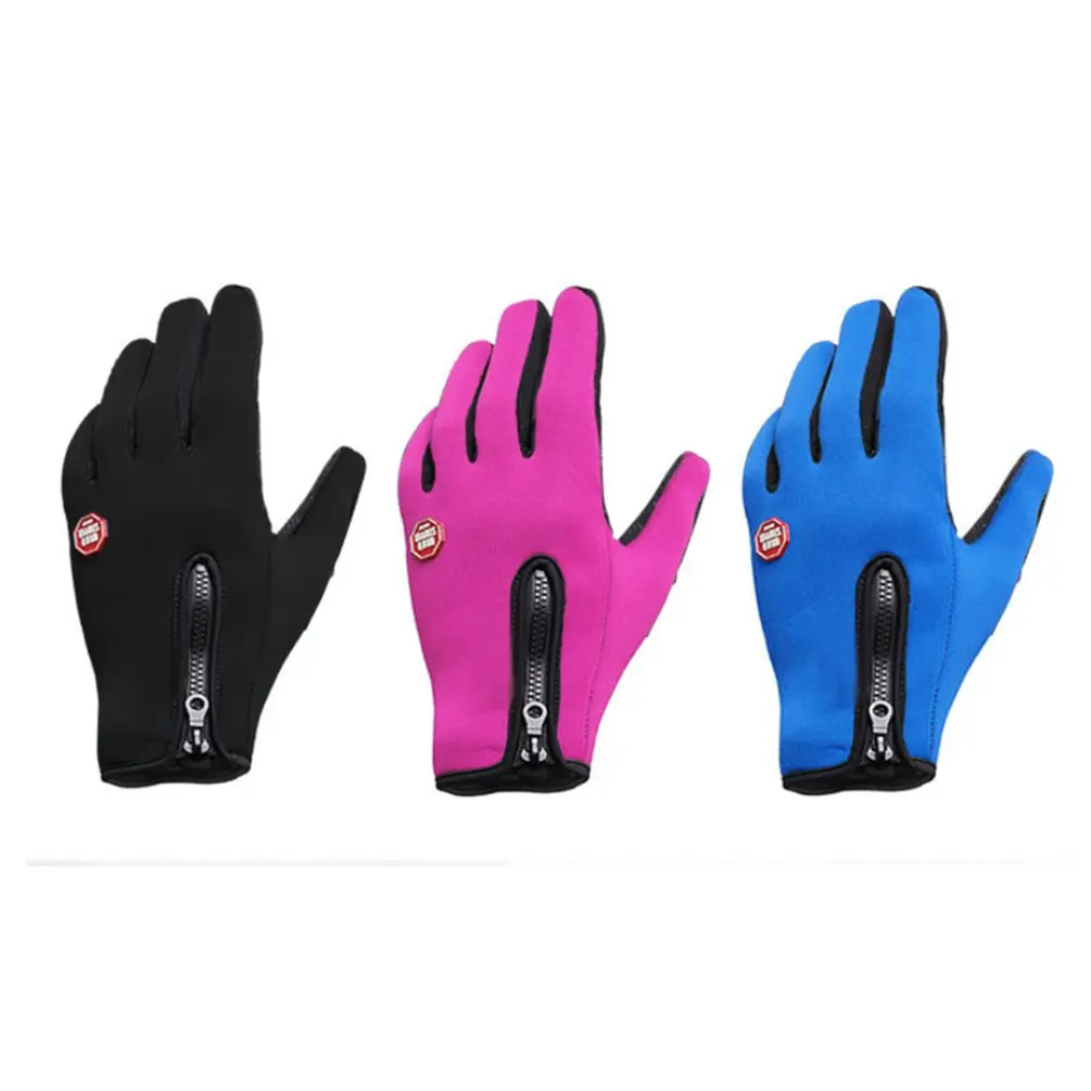 

Cycling Gloves Men And Women Fleece Windproof Warm Touch Screen Gloves Outdoor Mountaineering Ski Driving Zipper Gloves