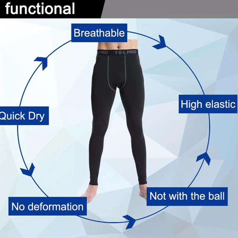 Мужские эластичные быстросохнущие брюки мужские компрессионные колготки