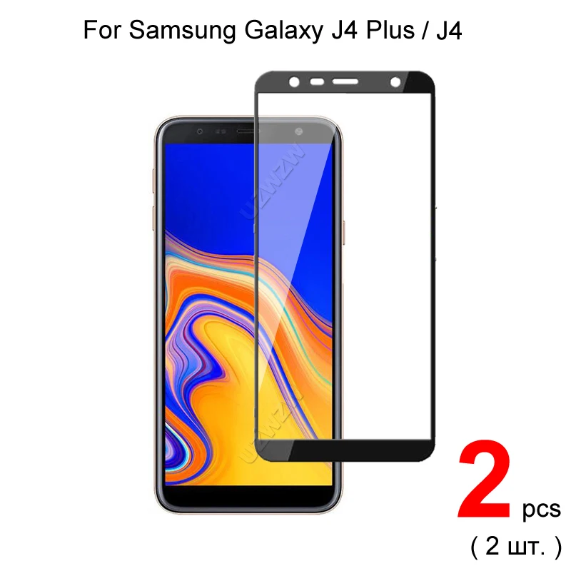 2 шт. закаленное стекло с полным покрытием для Samsung Galaxy J4 Plus 2018 защита экрана