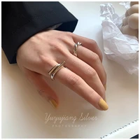 fmily minimalist 925 sterling silver line twist cross ring retro fashion all match temperament jewelry for girlfriend gifts