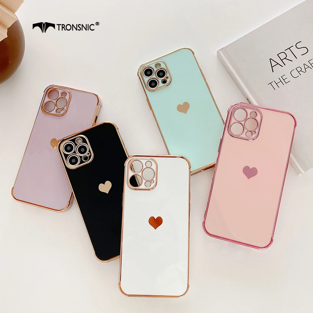 

Gold Love Phone Case for iPhone 13 12 11 Pro Max XR Xs Max Soft Luxury Silicone Purple Glossy Case for iPhone 7 8 Plus Cover Hot