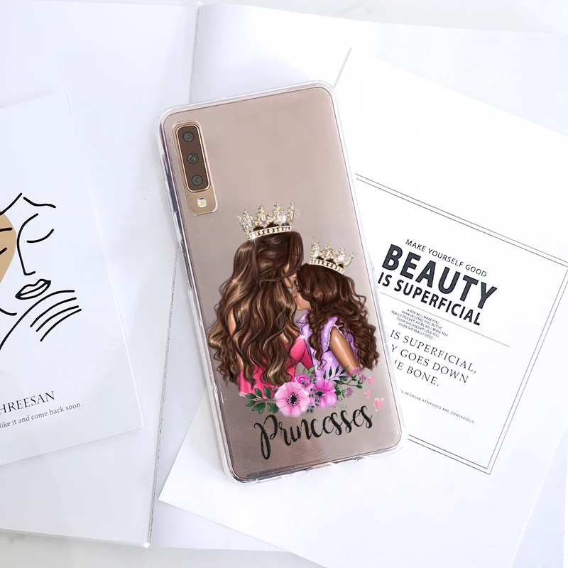Girl Baby Women Mom Phone Case For Samsung A6 A8 Plus 2018 Soft Silicone Back Cover For Samsung Galaxy A3 A5 A7 2016 2017 2018