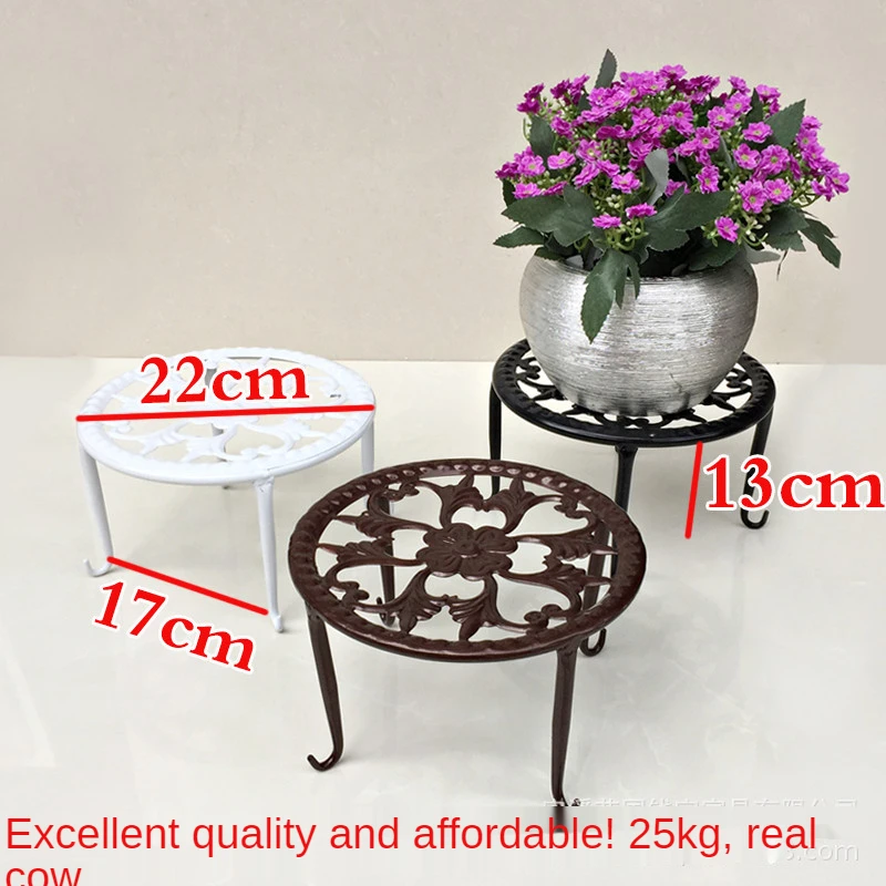 

European Style Iron Flower Rack Living Room Balcony Floor Type Indoor Desk Single Pot Green Pineapple Flower Rack