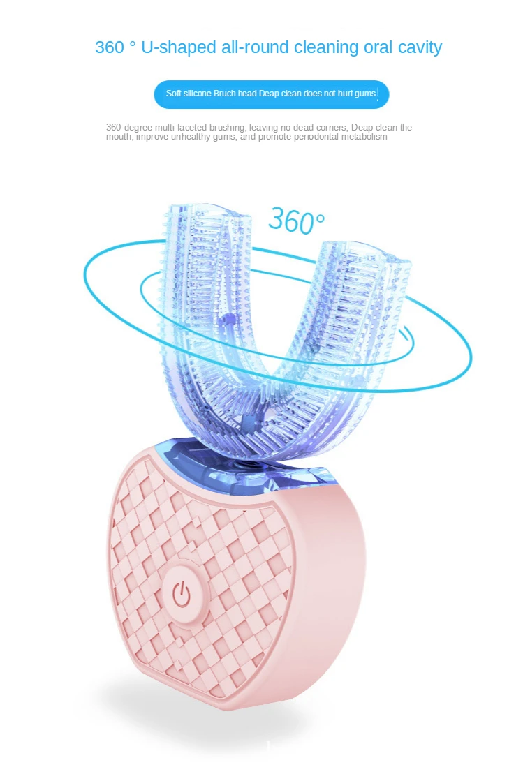 

USB charging ultrasonic U-shaped 4-mode timer Blu ray new 360 degree intelligent automatic sonic electric toothbrush