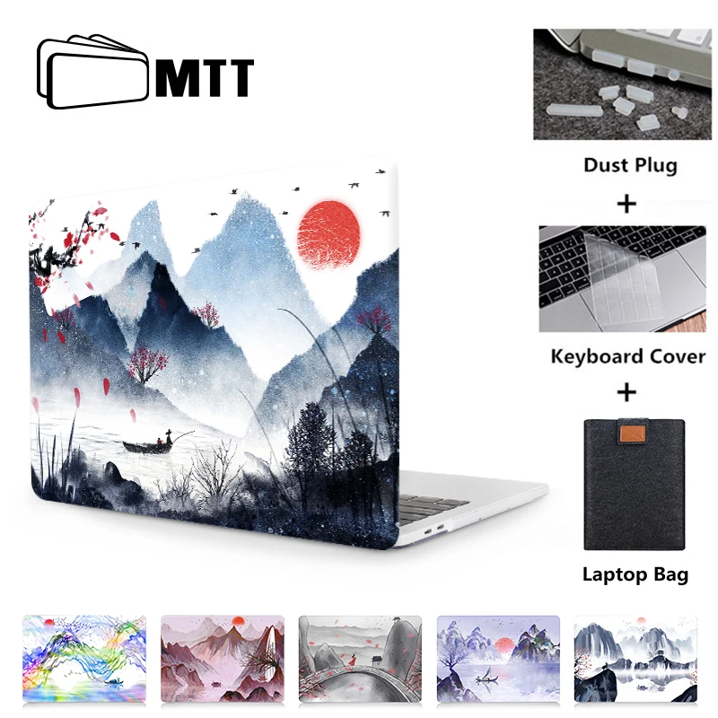 Жесткий чехол MTT с рисунком чернил для Macbook Air 11 13,3 Pro 13 15 retina, чехол для ноутбука Apple mac, чехол для книги, сумка для ноутбука 12 дюймов