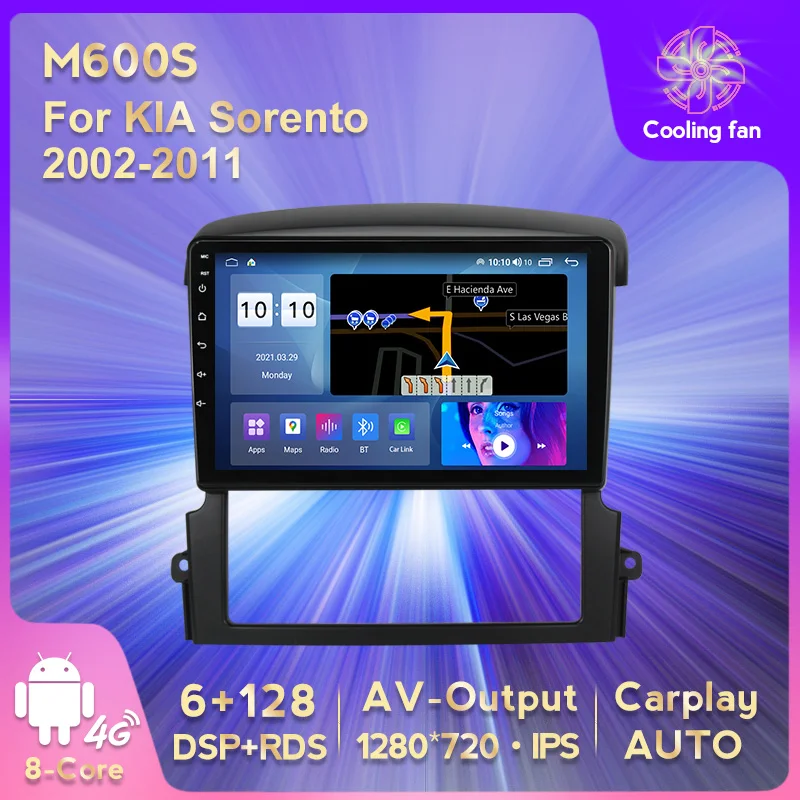 

Android11 6 + 128G DSP + DRS Carplay + автомобильный радиоприемник, стереоприемник для Kia Sorento BL 2002-2011, GPS-навигация, мультимедийный плеер 4G