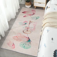 bedside girls heart carpet bedroom cute cartoon girl room long strip mats in front of the bed disposable