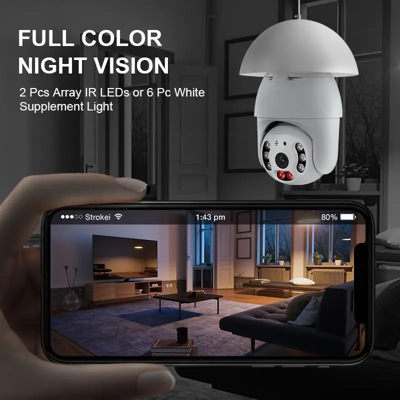GUUDGO 3MP WIFI E27 Lamp Bulb IP Camera Night Vision PTZ Security CCTV Video Surveillance work with Tuya Smart Life | Безопасность и