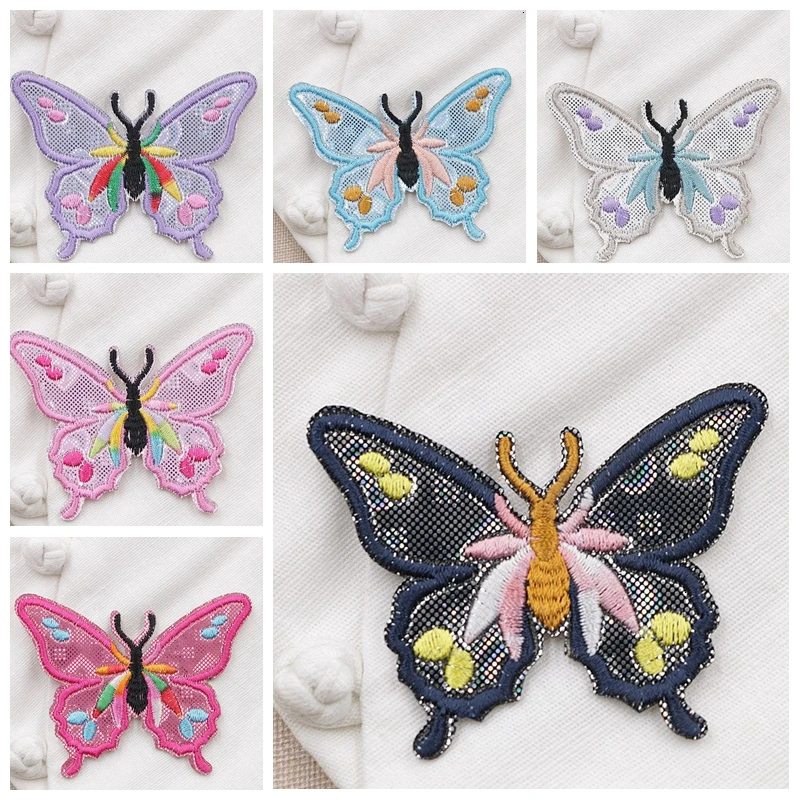 Бабочки патчи для одежды железо на насекомых вышитые аппликации DIY аксессуары