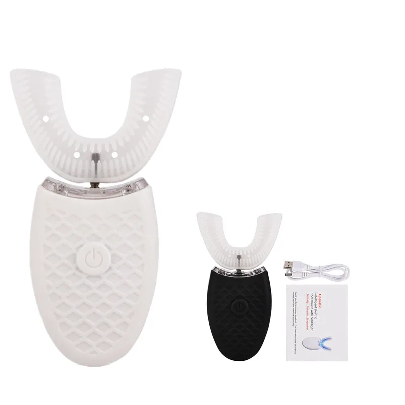 

Waterproof silicone U shaped Ultrasonic Toothbrush USB Rechargeable Automatic Electric Tooth Brush 4 Modes Oral Cleansing Brush