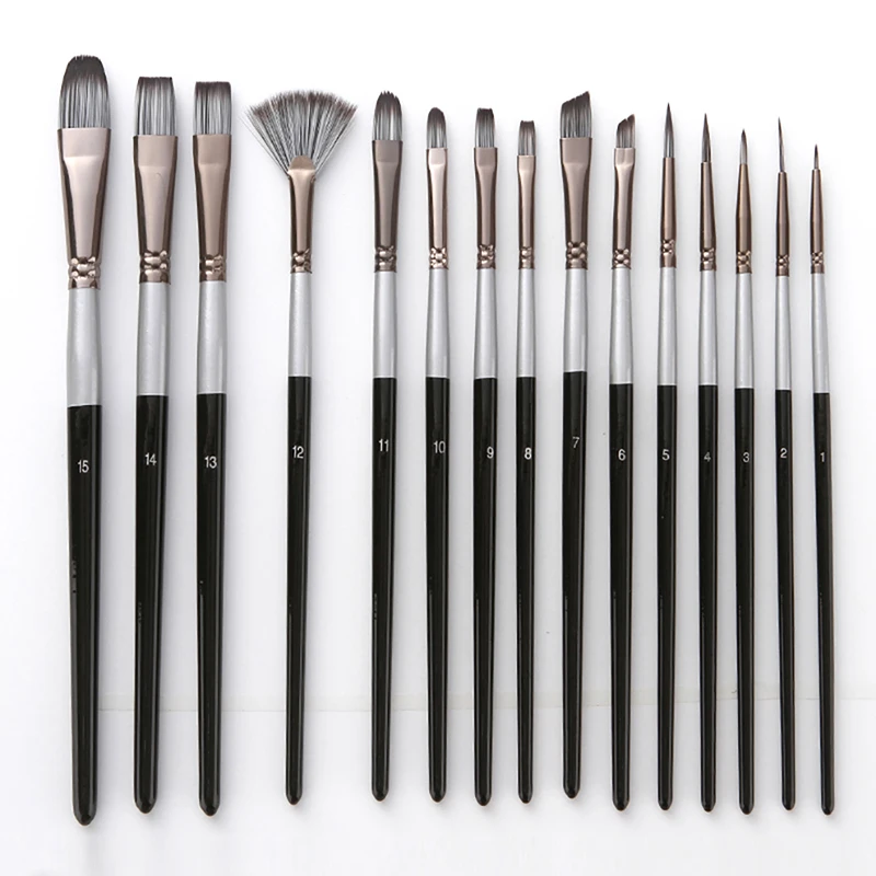 Nylon Artist Paint Brush Palette Knife Sponge Set With Storage Case Watercolors Acrylic Oil Painting Art Supplies 15pcs/set | Дом и сад