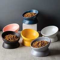 ceramic cat dog bowl with raised stand pet food water bowls cervical protection non slip cats dogs feeding bowl pets supplies
