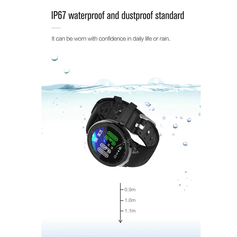 

HOT-NORTH EDGE Smart Watch Pressure Round Waterproof IP67 for Android IOS
