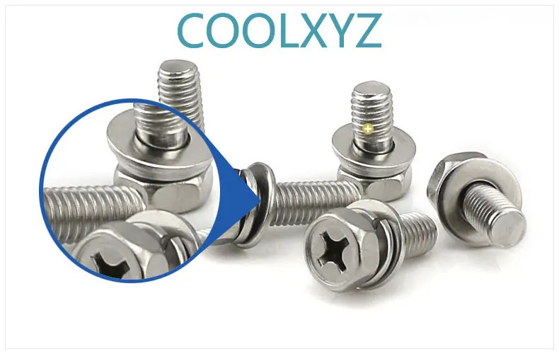 Шестигранный тройной Комбинированный винт из нержавеющей стали 304 внешний