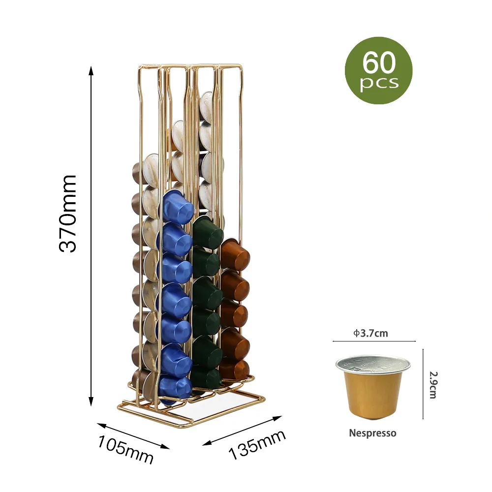 60 чашек Nespresso держатель для кофейных капсул вращающаяся стойка Dolce Gusto капсулы