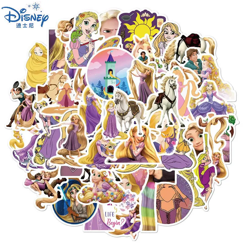 10/30/50 шт Комплект постельного белья Disney Рапунцель наклейки Kawaii водонепроницаемый