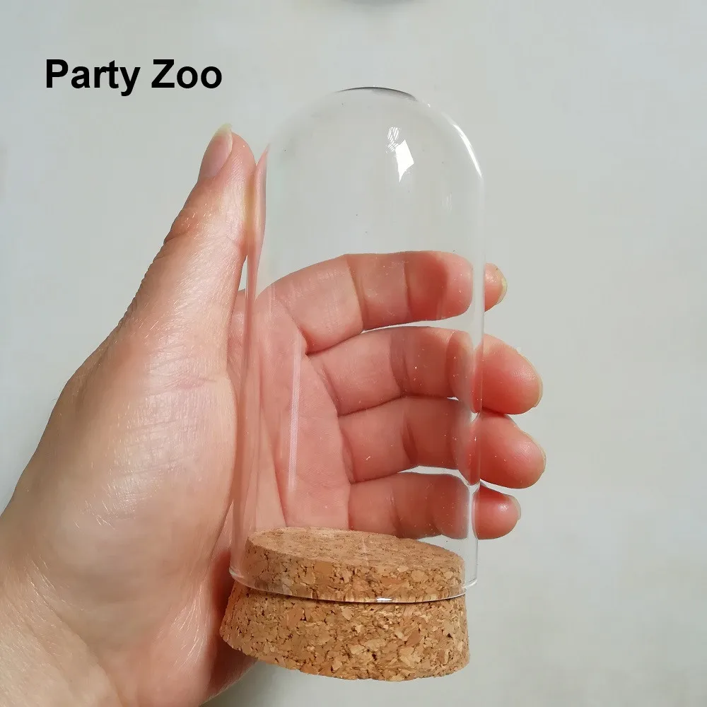 60 x Тонкая Стеклянная купольная крышка Cloche Bell Jar с круглая пробка настольная подставка Сад Свадьба DIY чехол для дисплея(5*10 см