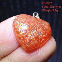 natural gold strawberry quartz orange gold sunstone pendant necklace flash light women rare necklace heart cube crystal aaaaa