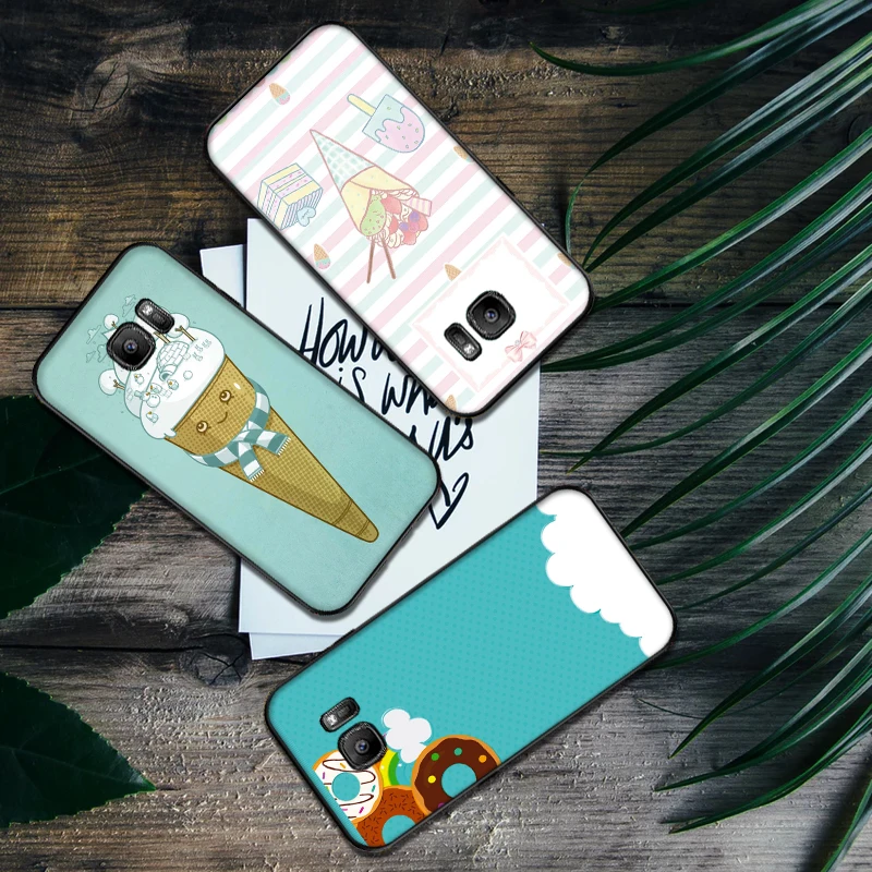 Десертное Мороженое Мягкий силиконовый чехол для телефона Samsung Galaxy S6 S8 край S7 S9