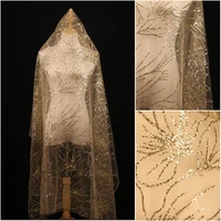 shiny bronzing fabric bridal wedding dress fabric gold and white net yarn clothing designer handmade fabric bronzing fabric