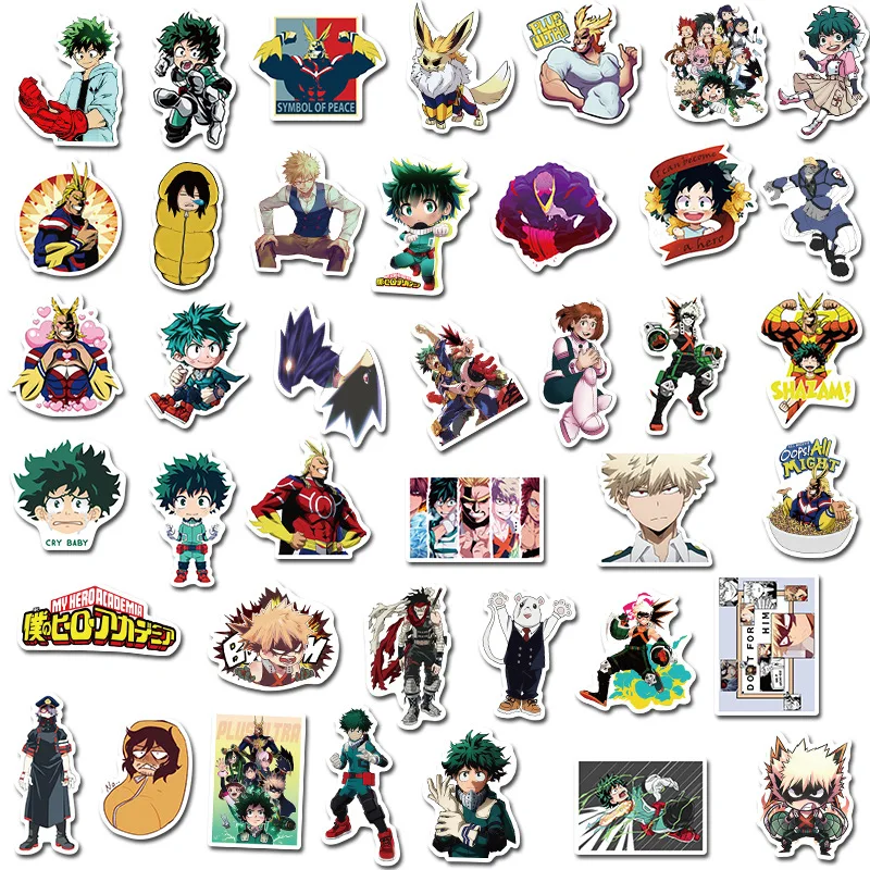 50 шт. мой герой чемодан наклейки скейтборд ноутбук Izuku Midoriya все возможно Boku без