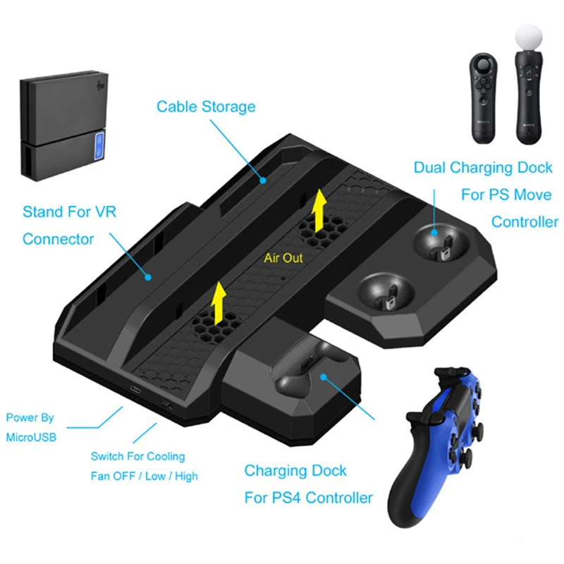 Набор для хранения консоли Playstation 4 PS4 VR коннектор очков джойстик PS Move зарядное