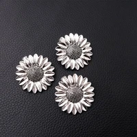 3pcslot silver plated sunflower charm metal pendants diy necklaces bracelets jewelry handicraft accessories 3736mm p120