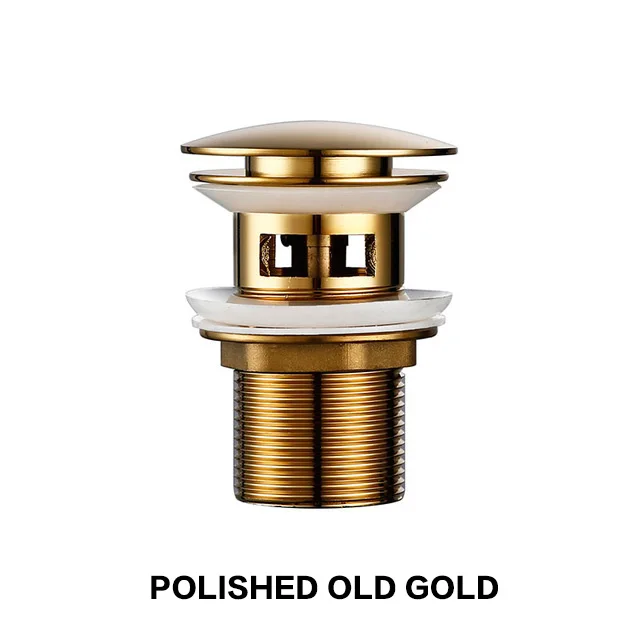 Polished Old Gold Матовый Blalck Слив с переливом из нержавеющей стали слив раковины для ванной комнаты Аксессуары для ванной комнаты - Цвет: Polished Old Gold