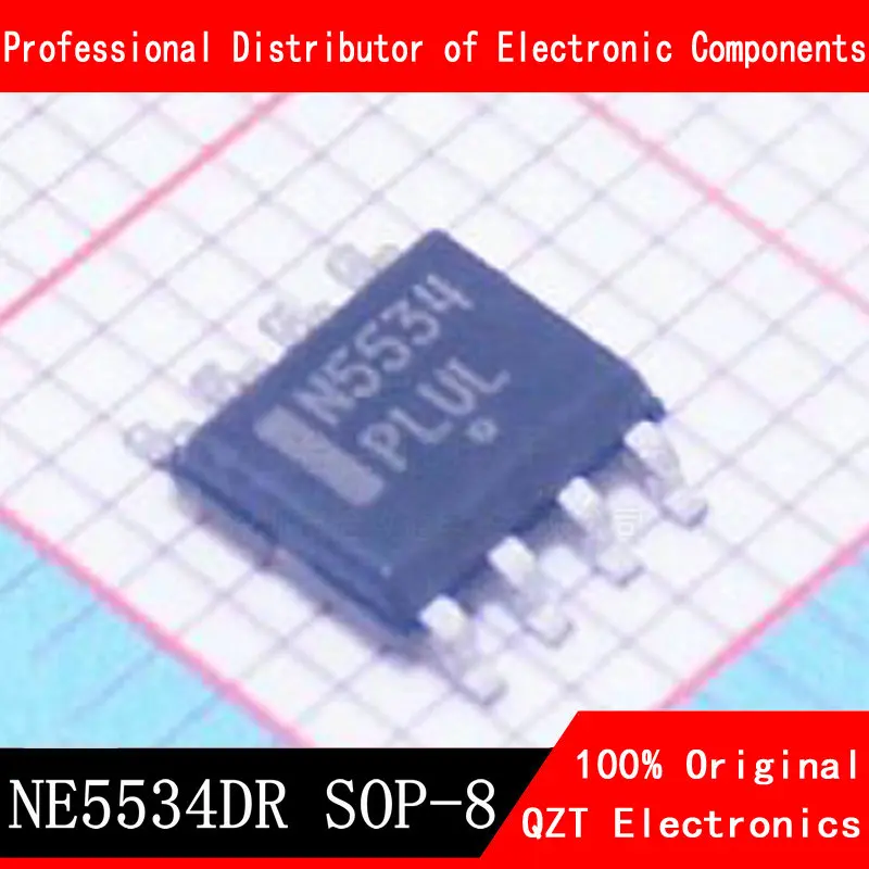 Операционный усилитель высокой эффективности и низкого уровня шума NE5534DR SOP-8 NE5534 SOP NE5534A 5534A SOP8 NE5534ADR, 10 штук в упаковке.